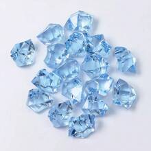 100-2000颗混合蓝色和多色透明人造碎冰石，仿钻石冰块水晶宝石填充物，适用于婚礼花瓶装饰 - 彩色 - 查看 5