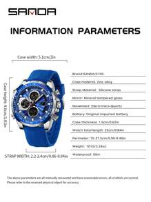 SANDA. SANDA Fashion Military LED Digital Watch For Men Business Multifunctional Timing Alarm Waterproof Wristwatch Men Shockproof Sport Quartz Analog Wrist Watch Outdoor Sport Clock