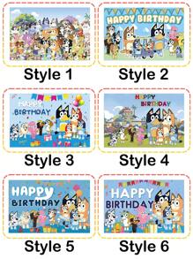 Bluey Bluey Birthday Background Cloth Decoration, Party Photography Cloth, Banner Poster, Photography Props, Perfect Party Birthday Decoration Background Cloth, Banner Photography Background, Birthday Party Decoration Photos, Booth Banner Props