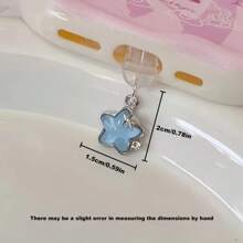 Tapón antipolvo para puerto de carga de móvil con forma de estrella de strass para Lightning, Tipo-C, Android