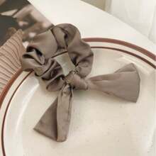 1pc Satin Bow Scrunchie Hair Tie, Minimalist Elegant Hair Accessory, Halloween Accessories ,Hair Accessories, Scrunchy Hair Ties