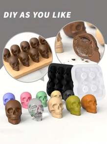 1 件/2 件骷髅形冰块模具，硅胶冰格，用于制作冰爽骷髅冰球的冷冻模具，非常适合饮料、咖啡、苏打水、厨房、万圣节派对、家居装饰