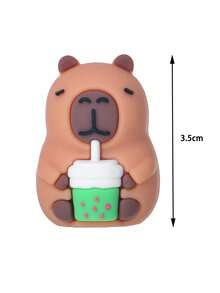 2 piezas de lindo sacapuntas de Capibara con forma de capibará de dibujos animados, sacapiezas para niños, artículos de papelería para estudiantes de primaria, regalos de vuelta a clases - Multicolor - Ver 6