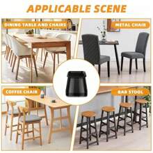 28/20 Square Chair Leg Protection Covers, Black Silicone Felt Furniture Chair Leg Pads, Suitable For Wooden And Tile Floors, Anti-Slip Furniture Leg Caps, Noise-Reducing And Silent Furniture Foot Covers (Multiple Sizes, Suitable For Chair Legs Of 1.3-5.5cm)