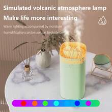 600mL Mini Air Humidifier Silent 7 Color Luminous Bonfire USB Dual Jet Essential Oil Aromatherapy Spray Purify Office Home Bedroom