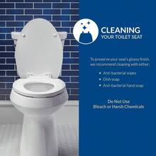 Bemis 550TTT Open Front Durable Wood Toilet Seat, Secure Hinges Stay Tight, Made In USA, Round, White - White - View 4