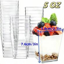 50pcs Dessert Cups, Transparent Jelly Cups, Ice Cream Cups, Pudding Mousse Cups, Reusable, Suitable For Birthdays, Weddings, Parties, Gatherings, Holiday Get-Togethers - Multicolor - View 11