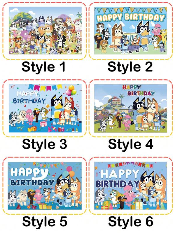 Bluey Decoração de fundo de aniversário azul, pano para fotografia de festa, pôster de banner, adereços para fotografia, pano de fundo perfeito para decoração de festa de aniversário, fundo para fotografia de banner, fotos de decoração de festa de aniversário, adereços para banner de estande