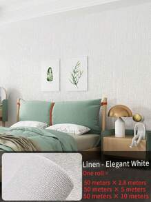 1 قطعة ورق حائط كتان لاصق جداري مقاوم للماء ومقاوم للرطوبة ذاتي اللصق، مناسب لديكور غرفة المعيشة والنوم والممر، بمقاس 50 سم * 2.8 متر / 5 متر / 10 متر ورق حائط ملصقات جدارية ديكور الغرفة ديكور المطبخ وغرفة المعيشة