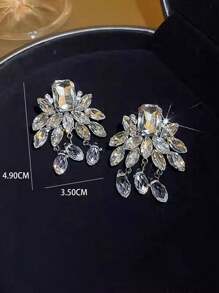 1 Pair Vintage Waterdrop & Leaf Pendant Earrings, Fashionable Elevated Niche Earrings
