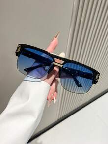 1 副复古双鼻梁蒸汽朋克风格超大眼镜，独特欧美设计飞行员造型女士时尚眼镜