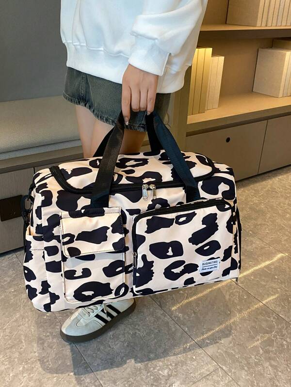 A Large Capacity Multi-Pocket Short Trip Bag, Which Can Be Worn Over The Suitcase, A Hands-Free Portable Crossbody Bag, Dry And Wet Separation Independent Shoe Compartment Hand-Held Fitness Bag. Bag For School School Accessories School Stuff