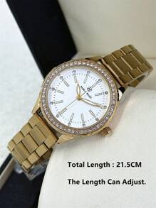 Pablo Raez 1 Stück 18K Gold Schmuck Damen Strandzubehör Uhr Edelstahl Sommer Vintage Uhr Kein Verblassen Silber Hochwertige Damen Uhr Luxus Kleid Uhr IPS Beschichtung Elegant Marken Neu Uhr Prachtvoll Design Quarz Uhr Mode Weißes Zifferblatt Hochwertig Damen Beliebte Quadratische Uhr