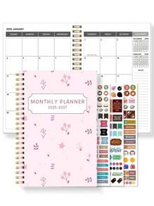 1pc Weekly And Monthly Planner Calendar Notebook, A5(5.7" X 8") 2025-2027 Monthly Planner Academic Year Notebook With Notes, Office & School Supplies, Perfect Gifts,School Supplies,Back To School