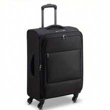 24 - Inch Checked Softside Spinner Luggage, Black, Suitable For Travel