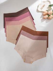 7pcs/Set Women High Waist Underwear, Sexy Comfortable Seamless Breathable Thin Sports Briefs