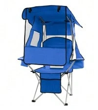 TANWEERDDWJKInc Ptlsy Camping Chair With Adjustable Shade Canopy, Portable Folding Chair For Adults, Heavy Duty Outdoor Sports, Beach, Camping, Fishing - Phone & Cup Holder, Cooler Bag, Supports 330LBS - Black1 - View 2