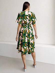 Women Midi Dresses - Dark Green - View 3