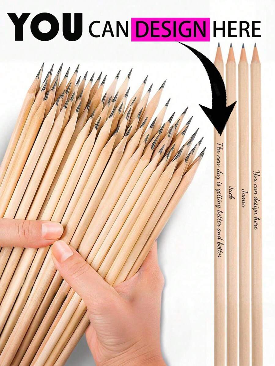 5-400pcs Custom Wooden Pencils, Can Customize Name, Date, Teacher's Day Gift, Promotional Gift, Customized Pencils