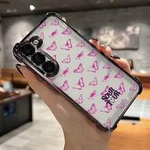 Hermosa Funda de Teléfono con Patrón de Mariposa Púrpura para S25 S24 S23 S22 S21 FE Note20 Ultra Plus 4G 5G, Cubierta Trasera Transparente a Prueba de Golpes - Colores mixtos - Ver 3