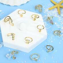 1 pieza/Set de 3 piezas Anillos de dedo ajustables para mujeres con piedras de CZ, cristales, flor y diseño de flecha abierta para joyas de pie de verano en la playa