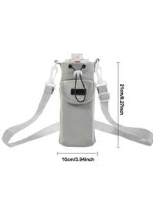 1 nuovo stile borsa a tracolla portatile con laccetto, porta-bottiglia, porta-cellulare per sport all'aperto, borsa da viaggio per escursionismo e campeggio, con tracolla regolabile e tasche con cerniera per accessori