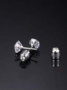 5/1 Pair Fashion Colored Zirconia Men's Earrings Set - Hypoallergenic 316L Stainless Steel Punk Ear Bone Studs For Daily Wear