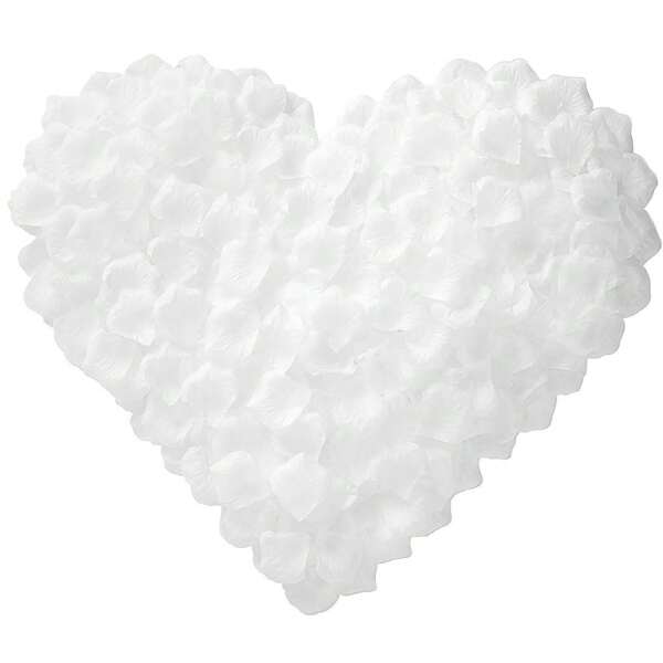 500/800/1500/2000 Pcs White Fabric Rose Flower Petals Table Confetti Sprinkles Mermaid Beach Party Wedding Shower Centerpieces Favor Vase Filler Aisle Flower Decoration