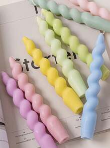 1 Box 3 Stück spiralige Taper Kerzen, 20 cm Länge, Bodendurchmesser 2 cm, 6 Stunden Brenndauer, unparfümiert, tropffrei, verjüngt, für Dinnerpartys und Hochzeitsdekoration