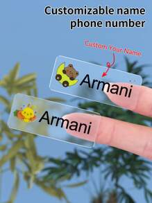 Customized Transparent Name Label - Customizable Text Name Label, Waterproof, Personalized PET Material, Various Packaging 30/60/120/240/360/480 Sets, Suitable For Organizing Files, Numbering, For Teenagers, Junior High School Students, Middle School Students, High School Senior High School Students, College Students, University Students, Freshman, Sophomore, Underclassmen