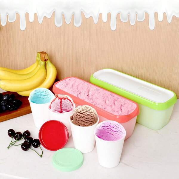 Frosted Kitchen Storage Containers With Airtight Lids | Stackable Freezer Organizers, Dessert Boxes, Pastel Pantry Canisters (Matte Finish)