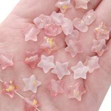50 piezas Cuentas de estrella de acrílico elegantes, acabado brillante y mate, colores surtidos, adecuadas para hacer joyas DIY, pulseras y collares