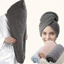 Ultra-Soft Microfiber Hair Towel Wrap - Quick Dry, Super Absorbent For Women & Girls | Gentle On Frizzy/Damaged Hair | Solid Color Bath Accessory | Ideal For Salon, Travel & Daily Use,Mother's Day,Mom,Mother's Day Gift,Flower,Jewelry,Mother's Day Decorations,Mother's Day Party Supplies,Women,Pink,Gift Set - Hồng - Xem 1