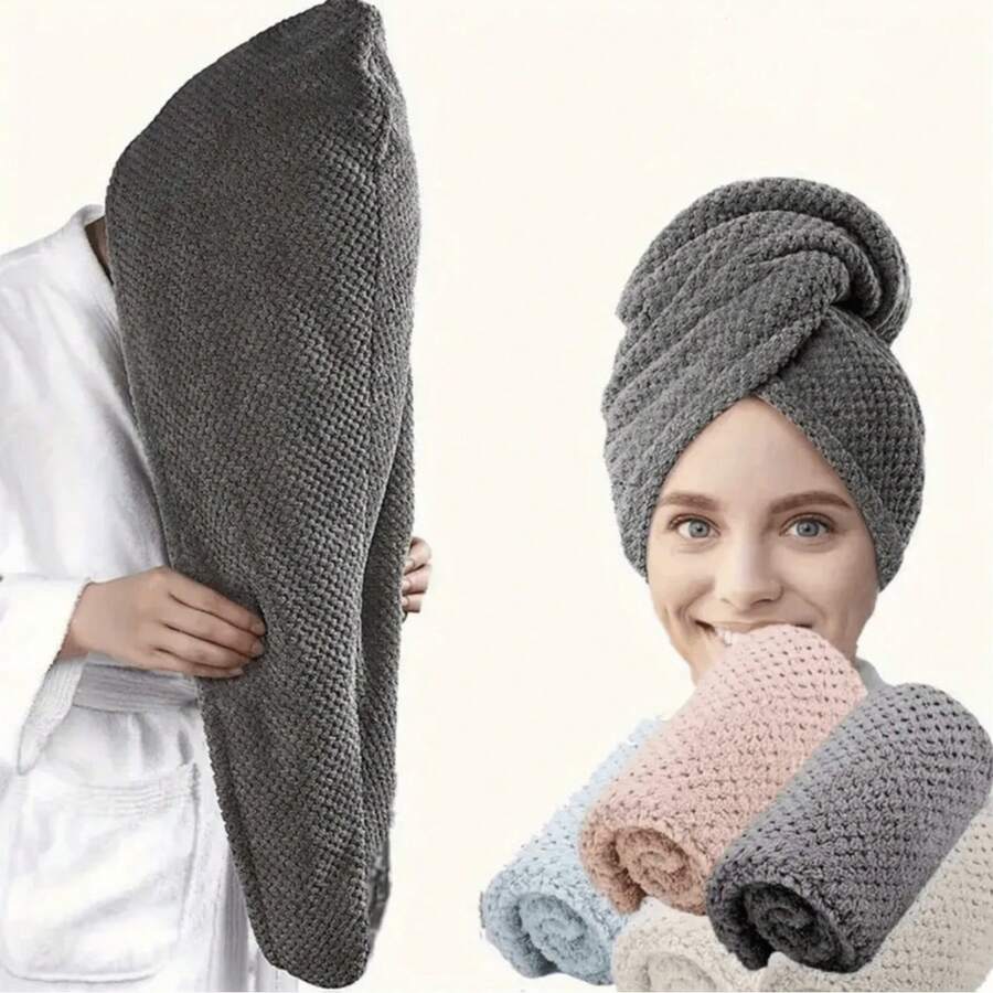 Ultra-Soft Microfiber Hair Towel Wrap - Quick Dry, Super Absorbent For Women & Girls | Gentle On Frizzy/Damaged Hair | Solid Color Bath Accessory | Ideal For Salon, Travel & Daily Use,Mother's Day,Mom,Mother's Day Gift,Flower,Jewelry,Mother's Day Decorations,Mother's Day Party Supplies,Women,Pink,Gift Set - Hồng - Xem 1