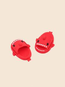 1 双可爱卡通鲨鱼风格 BJD 娃娃家居拖鞋，微型模型（男女通用，不分左右）