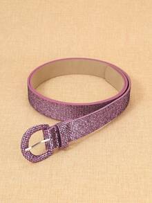 1 peça de cinto feminino com fivela de PU brilhante, estilo boêmio moderno, adequado para uso diário, outono, Halloween - Rosa - Ver 4