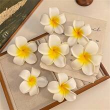 4 Stück Chrysanthemen Blumen Haarspangen Set für Frauen, dekorative Haarclips für Pony und Seitenhaar, Strand Fotoshooting Haaraccessoires
