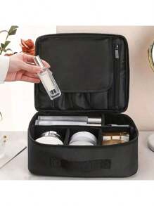 1pc Makeup Case Professional Beauty Brush Women Cosmetic Suitcase Waterproof Make Up Organizer Travel Storage Box For Manicure, Makeup Case Professional Beauty Brush Women Cosmetic Suitcase Waterproof Make Up Organizer Travel Storage Box For Manicure, Travel Makeup Case, Large Capacity Makeup Case Organiser Portable Travel Makeup Bag With Adjustable Dividers And Girls Bag, Christmas Gifts, Pouch, Travel, Pouch, Clutch / Small Handbag, Makeup Organizer, Pouch, Brush Holder, Mini Pouch, Large Capacity Pouch