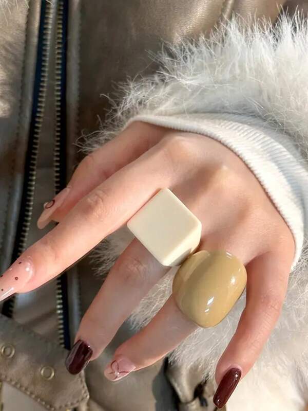 1pc Minimalist Fashionable Unique Asymmetrical Geometric Ring, Suitable For Parties, Ceremonies, 17/18 Mm
