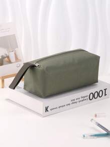 1 pieza, Estuche de lápices de color sólido, Bolsa de lápices de gran capacidad, Alta calidad, Portátil, Adecuado para la escuela y la oficina, Regalo creativo para Acción de Gracias, Navidad, Decoración de cumpleaños de Halloween, Bolsas para bolígrafos, Estuche para lápices, Bolsa escolar, Útiles escolares, Vuelta al cole