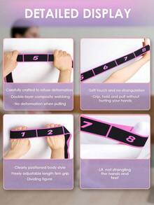 1pc Yoga Resistance Band, Professional Gymnastics Stretch Resistance Band, Fitness Resistance Band, Suitable For Yoga Stretch Band, Ballet, Figure 8 Dance Elastic Band, Digital Expander, Pilates, Gymnastics And Dance Elastic Band - Multicolor - View 4