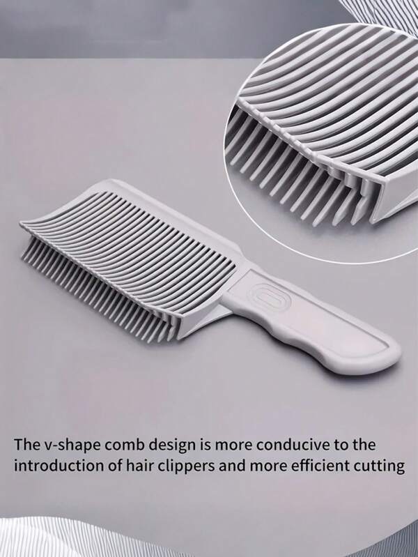 1pc Professional Heat-Resistant Cutting Comb - For Men's Flat Top Haircut, Ergonomic Handle Design, Suitable For Dry Styling And Barber Shop Use, High-Temperature Plastic Material, Hairstylist Tool