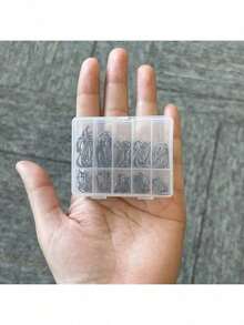 100/200/300/400/500pcs High Carbon Steel Fishing Hooks, Sharp Barbed Single Hooks With Eye, Black - Durable & Reliable For Anglers, Includes Storage Box, Fish Hooks