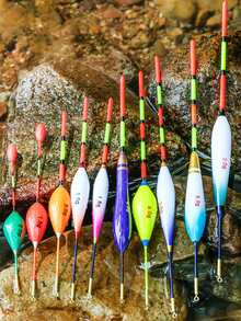 SOUGAYILANG 10-Pack High Sensitivity Fishing Floats, Wooden Universal Floats For Anglers, Short & Visible, Perfect For Fishing Gift 10 Pcs/Set High Sensitivity Fishing Floats, Mixed Size, Fishing Tackle Accessories - Multicolor - View 8