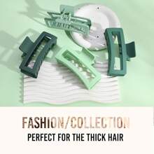 5 pulgadas Pinzas de garra extra grandes para el cabello tibio y el largo, 4 piezas Pinza de pinza jumbo Xl, Pinceles de pelo rectangulares mates oversize antideslizantes para mujeres, pinza de jaw de agarre fuerte grande, color neutro