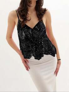 Women Shine Bright Like A Diamond With Our Sparkly Tank Tops - Perfect For Summer Fun - Black - View 1