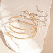 1 pièce Bracelet mode multicouche enroulé en forme de serpent, convient pour les femmes pour les fêtes et le bijouterie quotidienne