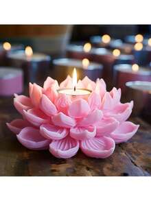 硅胶莲花模具，DIY蜡烛制作套装，婚礼装饰玫瑰蜡烛制作套装，情人节花卉硅胶模具，母亲节，生日礼物 - 不对称设计 - 白色 - 查看 7