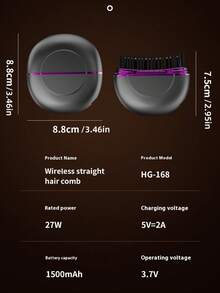 Mini Negative Ion Hair Straightener, Portable Wireless Hair Straightener, Anti-Scalding Design, Long-Lasting Battery Hot Hair Straightener, 3 Adjustable Temperature Levels, Suitable For Home Use, Travel, Salon, Dormitory, Best Gift For Friends And Family, 1500mAh Battery - Multicolor - View 12