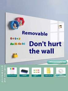 Madebyblanc 1pc墙面白板白色班次办公写字板墙面儿童教学磁性贴可擦写磁性家用白板小号黑色送90pcs小配件 - 40*50cm白板 - 查看 11